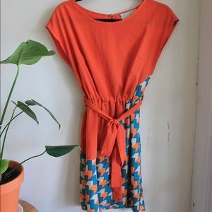 Orange geometric dress